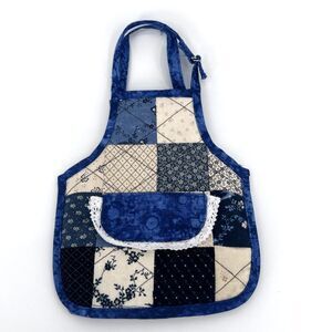 Handmade Patchwork Apron Shaped Bag or Drink Carrier or Potholder Quilted